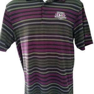 MENS NIKE DRI FIT GOLF SHIRT US OPEN 2010 PEBBLE BEACH SIZE SMALL BLACK PURPLE